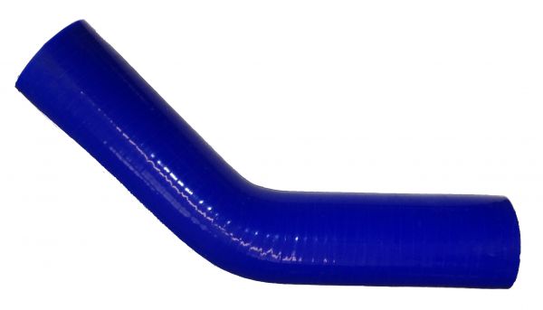Blauer Silikon Reduktions-Kühlerschlauch von Innendurchmesser von 35 mm auf  45 mm und einer Wandstärke von 4 mm. Schnenkellänge ca. 100 mm.